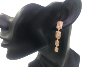 925 Sterling Silver Round Cut Natural <b>Diamond</b> Ladies Drop <b>Dangle</b> <b>Earrings</b> Womens 3.21 Ct Trendy Wholesale Jewelry Prong Set - Product Image 3