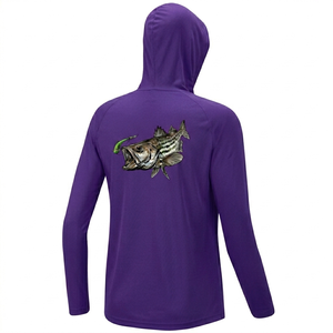 Sweat à capuche de pêche pour garçons et adultes UPF 50+ à manches longues, imprimé par sublimation, logo personnalisé sur le devant, pull-over à séchage rapide 100% polyester - Product Image 1