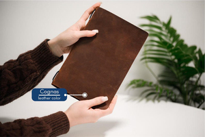Custom Genuine Leather Menu Holder <b>Ring</b> <b>Binder</b> Menu Folder Wholesale Restaurant Menu Cover Loose Leaf Board ALM-0071 - Product Image 5