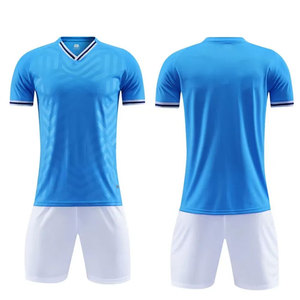 Maillots de football en tissu maille 100% polyester à séchage rapide, ensembles de football respirants et élastiques pour enfants, uniformes personnalisés professionnels pour enfants - Product Image 2