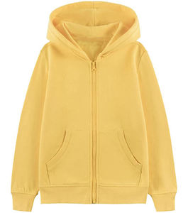 Men Unisex <b>Yellow</b> Zip Up <b>Hoodie</b> Solid Color Casual Hooded Sweatshirt with Pockets Long Sleeve - Product Image 5