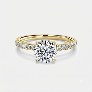 เครื่องประดับทองคำแท้ 14K ดีไซน์หรูหรา แหวนเพชรโมอิสซาไนต์ทรงคลาสสิก 4 กรงเล็บ สำหรับหมั้น แต่งงาน สัญญา หรือสวมใส่ตลอดชีวิต - Product Image 3