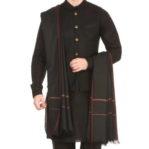 Premium <b>Black</b> Afghan Men's Traditional Shawl Handmade Pashtun Ethnic Winter <b>Wrap</b> Wholesale - Product Image 4
