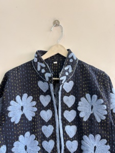 Ethnic Vintage <b>Kantha</b> <b>Jacket</b> Embroidered Suzani Cotton Indian <b>Jacket</b> For Women - Product Image 4