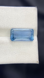 Pierre précieuse naturelle certifiée, aigue-marine de couleur supérieure, taille octogonale émeraude, avec une bonne qualité de lustre, pierre précieuse en vrac, 3,82 carats - Product Image 2