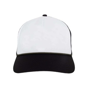 Casquette de camionneur en maille polyester à 5 panneaux avec logo personnalisé de haute qualité, visière incurvée, fermeture à pression en plastique, chapeau de sport - Product Image 5