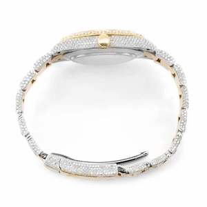 Luxury Iced Out Moissanite Watch for Men Two Tone Stainless Steel VVS Diamond Look <b>Automatic</b> Hip Hop - Product Image 3