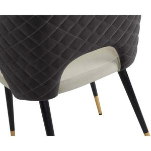 Modern Luxury Velvet Upholstered <b>Dining</b> <b>Chair</b> Two Tone Solid Wood Legs Brass Tips Accent <b>Chair</b> for Hotel Restaurant - Product Image 6