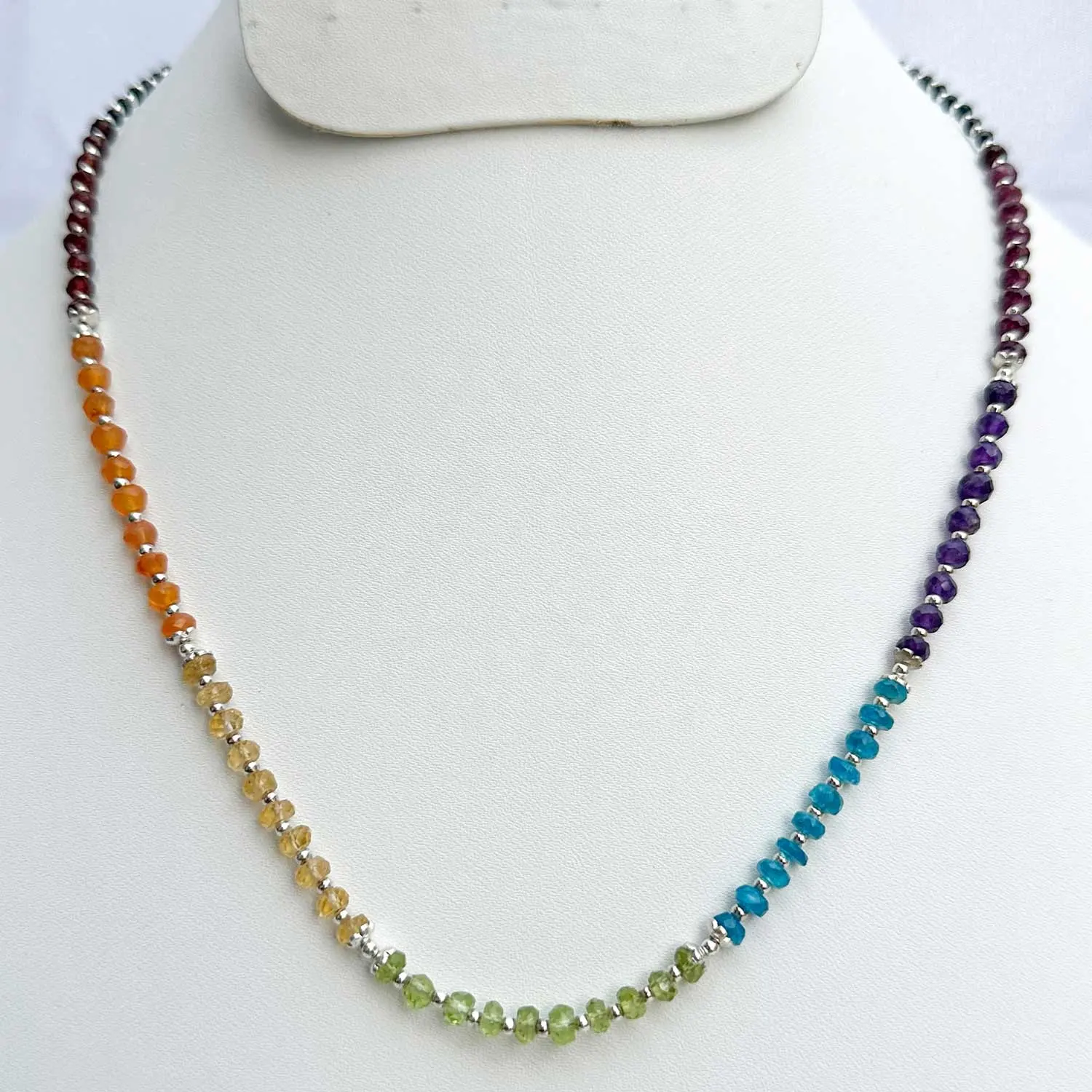Hochwertiger Naturstein Edelsteine handgemachte Halskette halbweichende Edelsteine mehrfache Rondelle Perlen modeschmuck