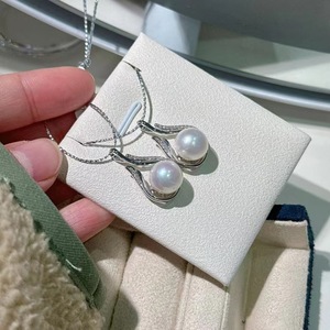 10-11MM Lustrous Edison Fairy Chain Super Thick S925 Pure Silver Simple & Atmospheric Fashionable <b>Pearl</b> <b>Earrings</b> - Product Image 1