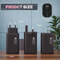 65W double type-c GaN chargeur PD OVP OTP ABS matériel 3-en-1 rapide téléphone portable ordinateur portable chargeur de tablette pour iPhone pour Samsung iPad