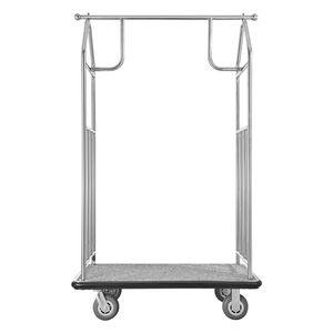 Chariot de valet d'hôtel en acier inoxydable brossé avec plateau moquetté gris, capacité de charge de 800 LBS, chariot de transport FT s - Product Image 6