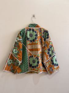 Chaqueta Kantha india hecha a mano, abrigo largo reversible, estilo bohemio, chaqueta bomber. - Product Image 6