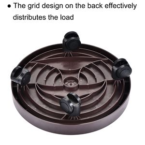 Support de plantes roulant robuste de 12,2 pouces, lot de 8, pour intérieur et extérieur, brun, avec roulettes pour déplacer les plantes en pot, plateaux pour pots - Product Image 6