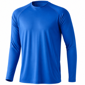 เสื้อตกปลาแบบยูนิเซ็กซ์ คอกลม แขนยาว ผลิตจากโพลีเอสเตอร์ 100% ป้องกันรังสียูวี 50 แห้งเร็ว ระบายอากาศได้ดี เหมาะสำหรับกิจกรรมกลางแจ้งและการตกปลา - Product Image 6