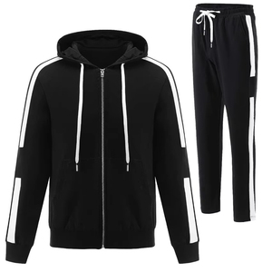 Ensembles de survêtements décontractés pour hommes – Nouveaux ensembles slim avec sweat-shirts et pantalons, couleur unie, manches longues, pour le jogging, personnalisables - Product Image 2