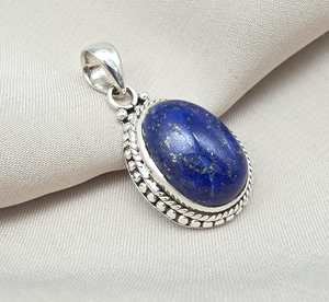 Pendentif Lapis Lazuli en argent Sterling 925, bijoux pour femmes, collier en pierres précieuses naturelles, cadeau élégant et minimaliste - Product Image 5