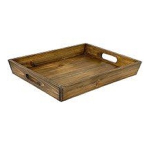 Plateau de service en bois moderne et écologique avec poignées, forme rectangulaire, personnalisable pour la maison et les hôtels, fait main - Product Image 1