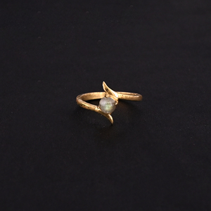 <b>Moonstone</b> Brass Trendy Gold-Plated <b>Ring</b> for Women Daily Wear - Product Image 2