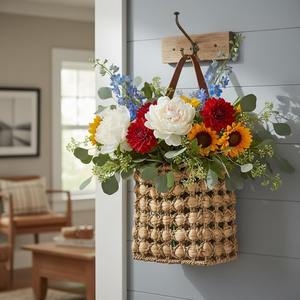 Panier suspendu en jacinthe d'eau, panier de rangement fait main, vente en gros, écologique, fabriqué au Vietnam - Product Image 3