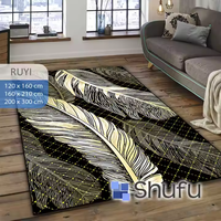 Shufu Premium Maschinengefertigter Polyester-Teppich Weich & Komfortabel Antiallergisch Rutschfest Abstraktes Muster Moderner Wohnzimmer-Bodenbelag
