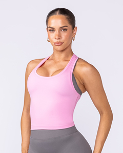 Débardeur tricoté de couleur unie pour femmes, col rond, style décontracté, longueur normale, noir - Product Image 4