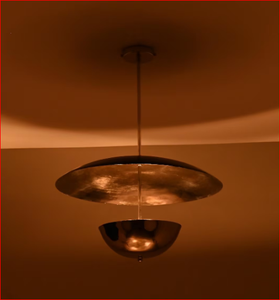 Lustre à disques en laiton chromé poli : Luminaire suspendu moderne à 4 lumières - Product Image 2