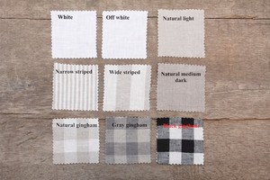 Fodera <span class=keywords><strong>per</strong></span> cuscino in lino naturale a quadri con cerniera, federa in lino a quadretti con frange, copricuscino in lino a plaid - Product Image 2