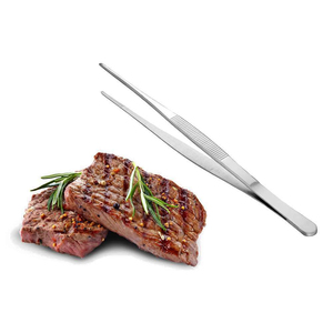 Pince de cuisine professionnelle à pointe incurvée, haute précision, pour la présentation des aliments, en acier inoxydable, outil de chef personnalisé - Product Image 5