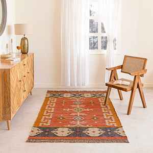 Alfombras Kilim Hechas a Mano de Yute y Lana para Sala de Estar, Dormitorio y Estudio - Product Image 5
