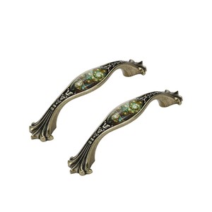 Brass Cabinet Pulls Horse Head <b>Finial</b> Stone Inlay Wholesale Moradabad - Product Image 1
