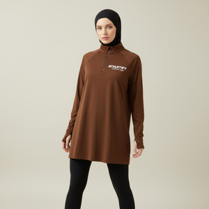 Haut Modeste à Manches Longues pour Femme Musulmane avec Trous pour les Pouces – Confortable, Pratique, Élégant, Idéal pour le Sport et les Loisirs Actifs, Parfait pour la Superposition Toutes Saisons - Product Image 1