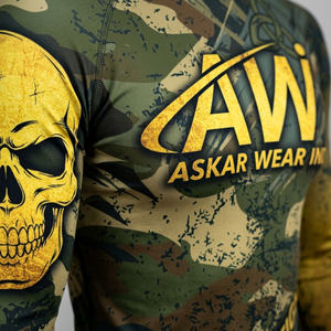 เสื้อแรชการ์ดแขนยาวสำหรับผู้ชาย ยี่ห้อ Askar Wear ลายพรางพิมพ์ลายแบบ Sublimation แห้งเร็ว เหมาะสำหรับออกกำลังกาย มีโลโก้ด้านหน้า - Product Image 4