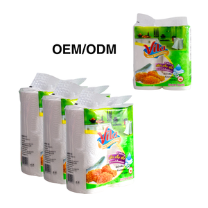 Rouleau de papier essuie-tout de cuisine fabriqué au Vietnam, haute absorption, pâte de bois vierge, taille personnalisée, treize couches, cinq mètres, OEM/ODM - Product Image 3