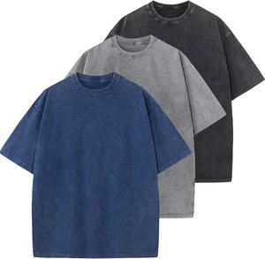Men's Customized Stone Washed <b>T</b>-<b>Shirts</b> Professional Made With Oversized Fit Polyester/Cotton Material - Product Image 1