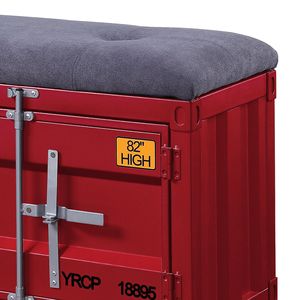 Panca portaoggetti grigio e rosso per soggiorno - Product Image 5