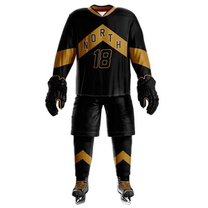 Conjunto de Uniforme de Hockey sobre Hielo Personalizado, Azul, Rojo, Blanco, Logotipo de Mascota Gallo, Jersey Sublimado, Pantalones Cortos, Calcetines, Guantes, Kit Completo OEM - Product Image 5