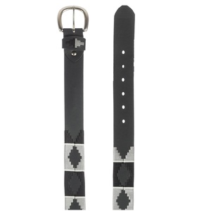 Equestrian Genuine Leather Polo Argentina <b>Belt</b> Black/Brown Customizable Size Embroidery Logo - Product Image 1