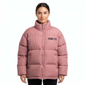 Abrigo acolchado de invierno personalizado para mujer, con cuello alto, cremallera y diseño acolchado, chaqueta de moda. - Product Image 1