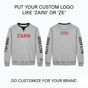 Sudadera de Felpa 100% Algodón de 360 GSM con Cuello Redondo y Media Cremallera, Bordado Frontal Personalizado, Forro de Secado Rápido y Ecológico, Servicio OEM - Product Image 1