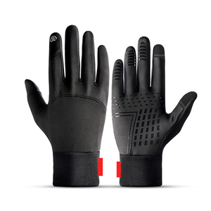 Gants d'hiver tactiles en cuir marron respirants et écologiques, longueur poignet, chauds, pour usage extérieur décontracté et sportif LW-WGS-0001 - Product Image 1