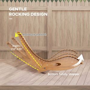 Sedia a dondolo da esterno in legno di teak 51.25x23.5x23.5 con seduta a doghe per rilassarsi in giardino, parco o appartamento - Product Image 4
