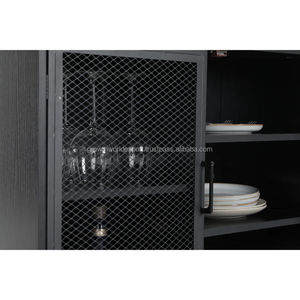 Buffet de bar moderne en bois massif à 2 portes, meuble de rangement vert de luxe fait main pour salon, provenance Rajasthan GWE248 - Product Image 4