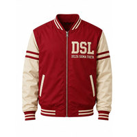 Blouson Bomber Delta Sigma Theta pour Homme, Noir et Rouge, Broderie 1913 au Dos, Style Preppy, Fermeture Éclair Avant, Veste en Satin Universitaire