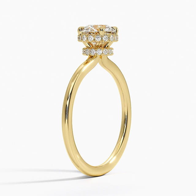 Charming Gold Ring Diamond Style Sparkling Stone Romantic Engagement Wedding Bridal Ring for Women