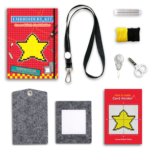 Stylish Embroidery Kit Compact Cross Stitch Card Holder Kit with Durable Felt Fabric and Threads - Product Image 3