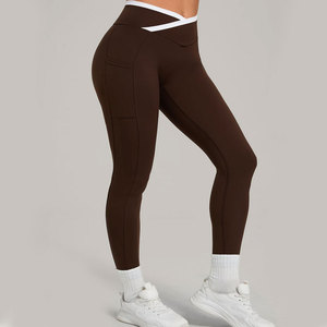 Nuevos leggings de cintura cruzada para mujer, pantalones de yoga elásticos con bolsillos, pantalones deportivos para correr y fitness, pantalones deportivos para mujer - Product Image 1