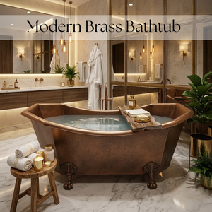 Premium Vintage <b>Copper</b> <b>Sheet</b> Soaking Bathtub Freestanding Hammered Clawfoot Bath Tub for Luxury Villas Hotels and Modern Homes - Product Image 5