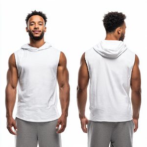 Men Summer Casual Sleeveless Hooded Gym <b>Workout</b> Fitness Sports Wear Breathable Training Running Active BASRA SPORTS <b>Hoodie</b> - Product Image 6