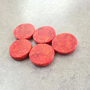 Coral Rojo Natural en Forma de Moneda, Cabujón Redondo, Parte Posterior Plana, Calibrado, Pulido, 5mm, Gema Suelta de Rajastán - Product Image 5